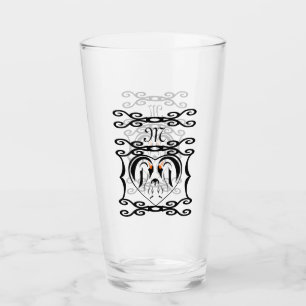 Kaiser Pinguin Elegantes Eisenmonogramm Glas