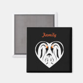 Kaiser Pinguin Liebe Herzstück Magnet (Vorderseite/Rückseite)