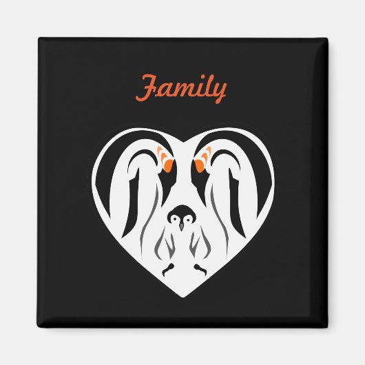 Kaiser Pinguin Liebe Herzstück Magnet (Vorne)