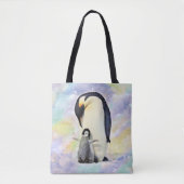 Kaiser-Pinguin mit Baby-Aquarell Tasche (Vorderseite)