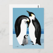 Kaiser Pinguin mit Baby-Chick Postkarte (Vorne/Hinten)