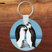 Kaiser Pinguin mit Baby-Chick Schlüsselanhänger (Vorderseite)