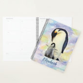 Kaiser Pinguin mit Baby Chick Watercolor Planer (Anzeige)