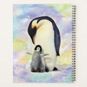 Kaiser Pinguin mit Baby Chick Watercolor Planer (Rückseite)