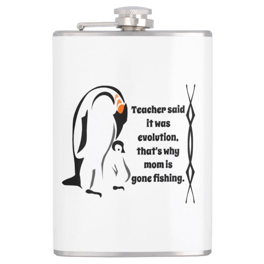 Kaiser Pinguin Vater Stehend mit Sohn Flachmann (Vorderseite)