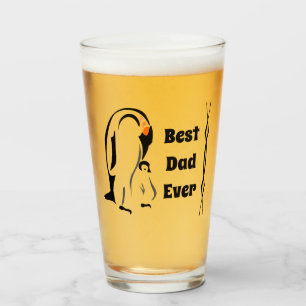 Kaiser Pinguin Vater Stehend mit Sohn Glas