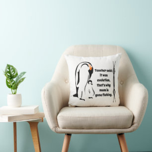 Kaiser Pinguin Vater Stehend mit Sohn Kissen