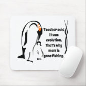 Kaiser Pinguin Vater Stehend mit Sohn Mousepad (Mit Mouse)