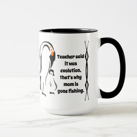 Kaiser Pinguin Vater und Sohn Vermisste Mama Tasse (Rechts)