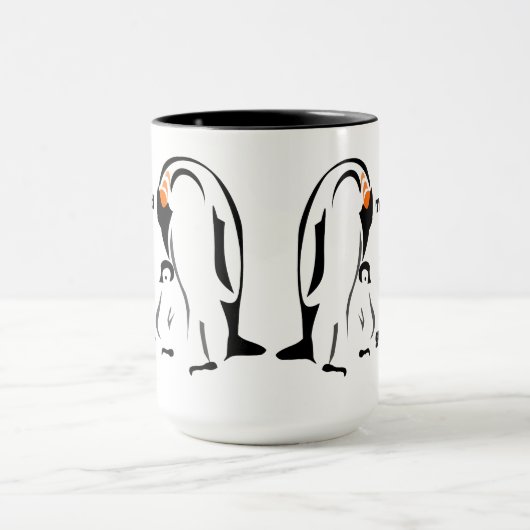 Kaiser Pinguin Vater und Sohn Vermisste Mama Tasse (Zentrum)