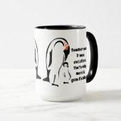 Kaiser Pinguin Vater und Sohn Vermisste Mama Tasse (VorderseiteRechts)