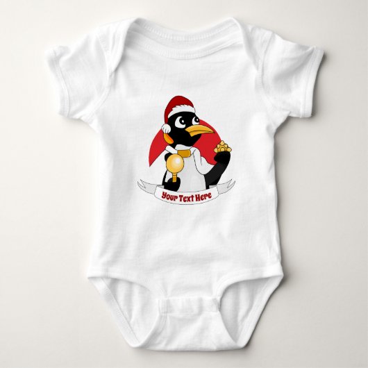 Kaiser Pinguin Weihnachten Cartoon Baby Bodysuit Baby Strampler (Vorderseite)