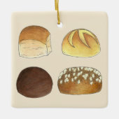 Kaiser Pumpernickel Sandwich Brot Dinner Rolls Keramikornament (Vorderseite)