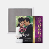 Kaiser-Rosa-Foto speichern das Datumsfenster Magnet (Vorderseite/Rückseite)