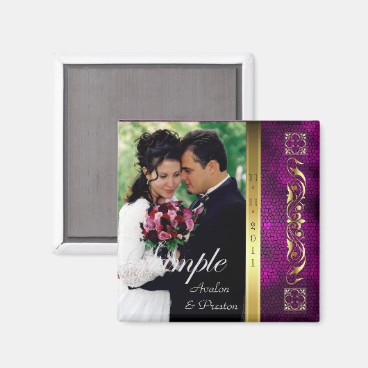 Kaiser-Rosa-Foto speichern das Datumsfenster Magnet (Vorderseite/Rückseite)