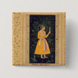 Kaiser Shah Jahan (1592-1666) (r.1627-1658) als a Button