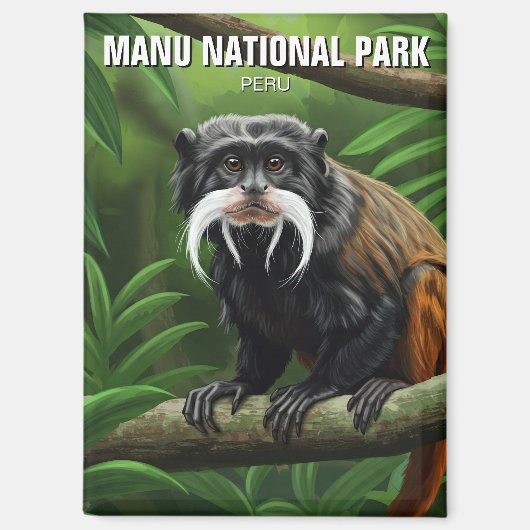 Kaiser Tamarin im Nationalpark Manu Peru Magnet (Vorderseite)