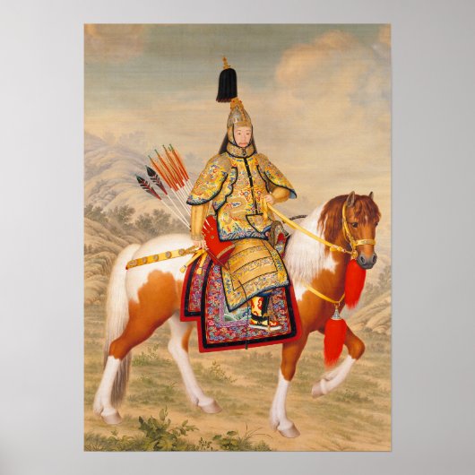 Kaiser von Qianlong in der zeremoniellen Rüstung a Poster (Vorne)