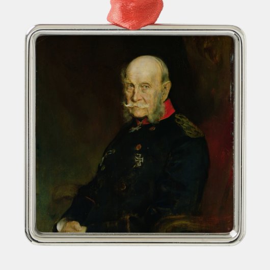 Kaiser Wilhelm I, 1888 Silbernes Ornament (Vorne)