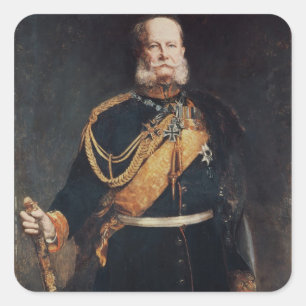Kaiser Wilhelm I Quadratischer Aufkleber