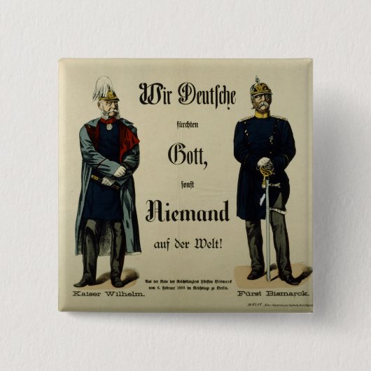 Kaiser Wilhelm I und Prinz Bismarck Button (Vorderseite)