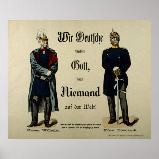 Kaiser Wilhelm I. und Prinz Bismarck Poster (Vorne)