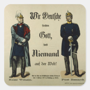 Kaiser Wilhelm I und Prinz Bismarck Quadratischer Aufkleber