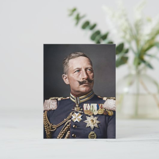 Kaiser Wilhelm II. 1908 eingefärbt Postkarte (Stehend Vorderseite)