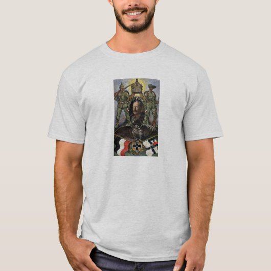 Kaiser Wilhelm Ii - deutsche Propagandapostkarte T-Shirt (Vorderseite)