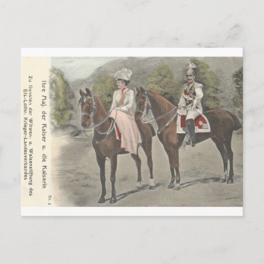 Kaiser Wilhelm II & Kaiser auf Pferden #037SS Postkarte (Vorderseite)