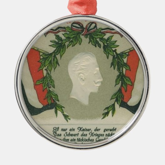 Kaiser Wilhelm II Silbernes Ornament (Vorne)