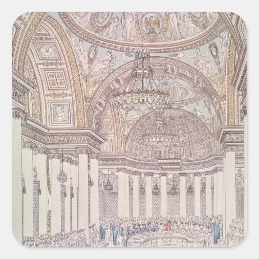 Kaiserbankett im großartigen Salon Quadratischer Aufkleber (Vorderseite)