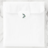 Kaiserdrachenfliege Herz-Aufkleber (Tasche)