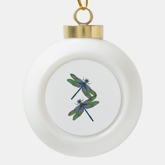 Kaiserdrachenfliege Keramik Kugel-Ornament (Vorderseite)