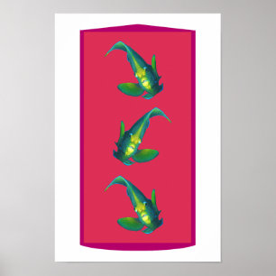 Kaiserfisch - Eleganz auf magentafarbenem Hintergr Poster