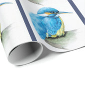Kaiserfisch, feine Malerei mit Vogelstreifen Geschenkpapier (Rolleneckpunkt)