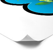 Kaiserfisch Zwillinge - 3 Schwarz umrandete blaue Poster (Ecke)