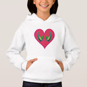 Kaiserfisch-Zwillinge in einem roten Herzen - Illu Hoodie