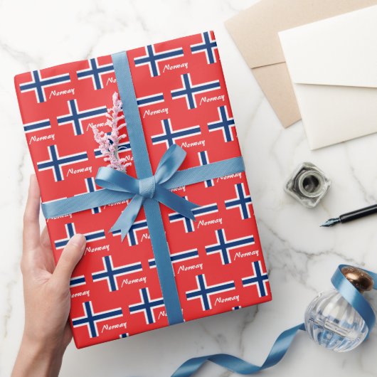 Kaisergranatpapier, patriotische norwegische Flagg Geschenkpapier (Schenken)