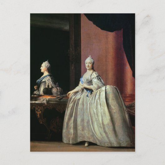 Kaiserin Catherine II. vor dem Spiegel, 1779 Postkarte (Vorderseite)