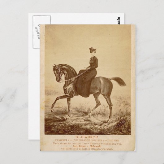 Kaiserin Elisabeth des Österreich-Reitpferds #023S Postkarte (Vorne/Hinten)