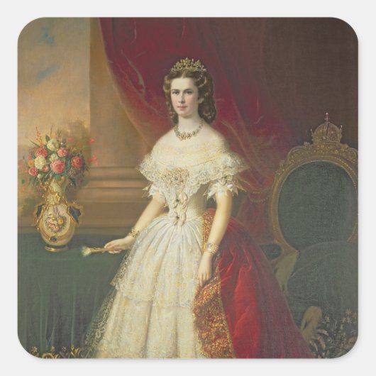 Kaiserin Elisabeth von Bayern , 1863 Quadratischer Aufkleber (Vorderseite)