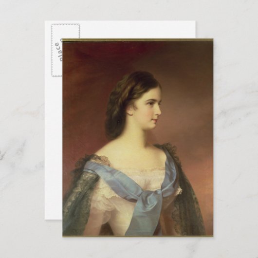 Kaiserin Elisabeth von Bayern als junge Frau Postkarte (Vorne/Hinten)