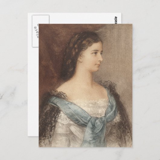 Kaiserin Elisabeth von Österreich - Portrait von S Postkarte (Vorne/Hinten)