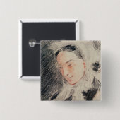 Kaiserin Eugénie (schwarze u. rote Kreide) Button (Vorne & Hinten)