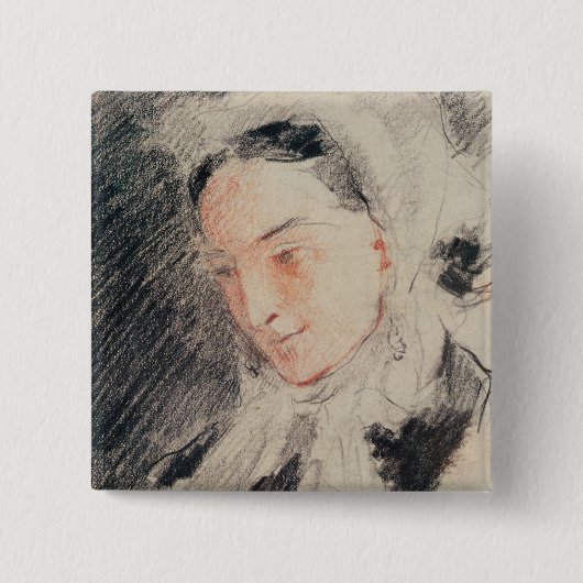 Kaiserin Eugénie (schwarze u. rote Kreide) Button (Vorderseite)