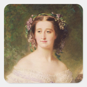 Kaiserin Eugenie und ihre Damen warteten herein Quadratischer Aufkleber