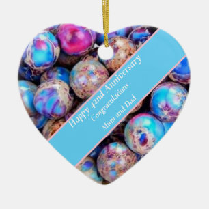 Kaiserjasper zum 42. Hochzeitstag Keramik Ornament