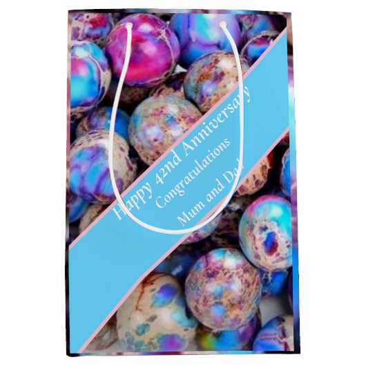 Kaiserjasper zum 42. Hochzeitstag Mittlere Geschenktüte (Vorderseite)