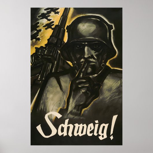 Kaiserlich deutsche Propagandaplakat WWI Stille! Poster (Vorne)